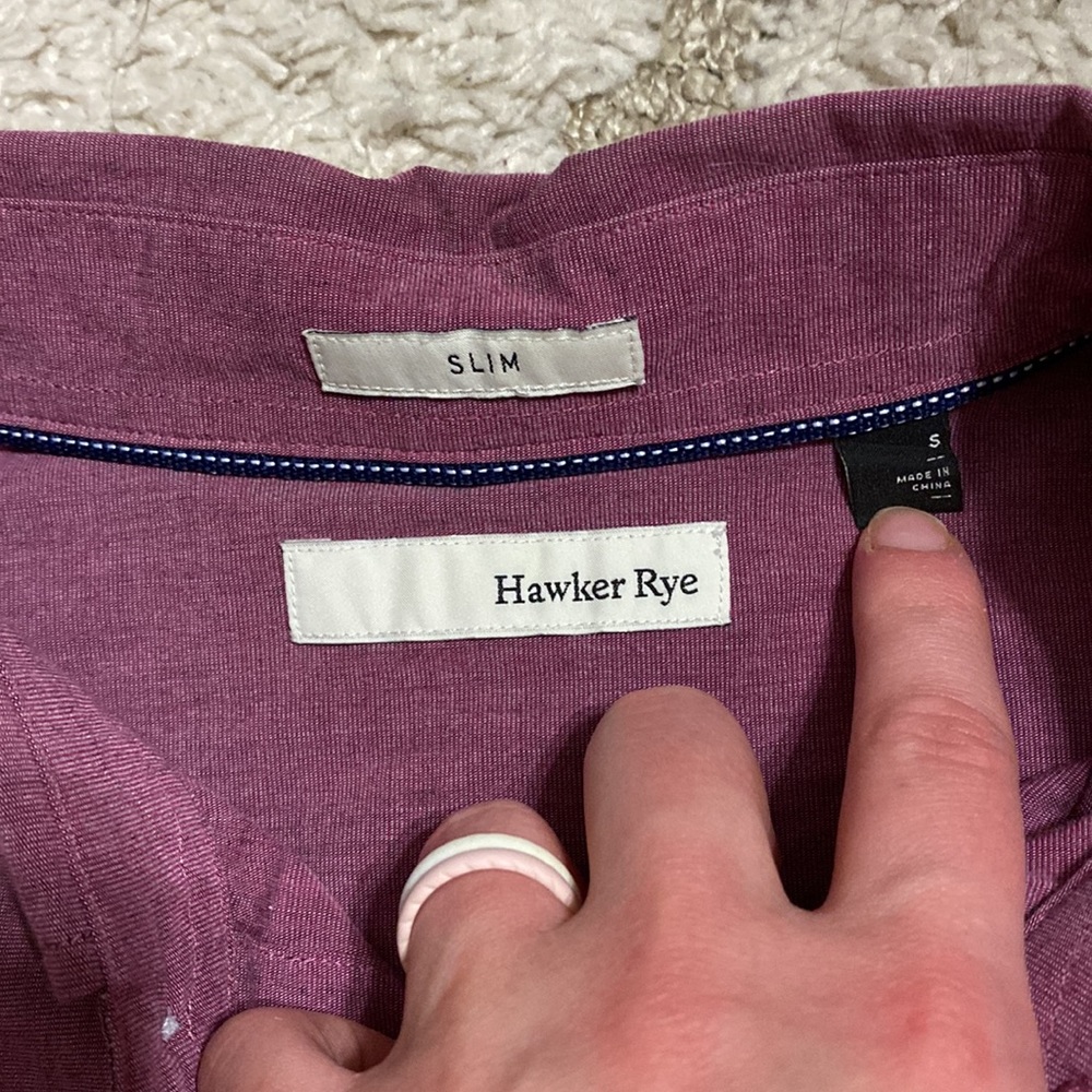 Hawker Rye slim fit Maroon button down - Picture 2 of 3
